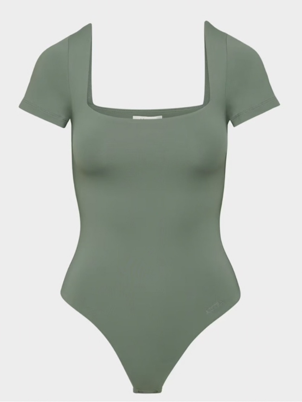 Aritzia Square-Neck Short Sleeve Bodysuit — Terrace Green